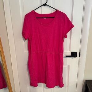 Amazon Essentials Women's Short Sleeve Elastic Waist Cotton Jersey Mini Dress